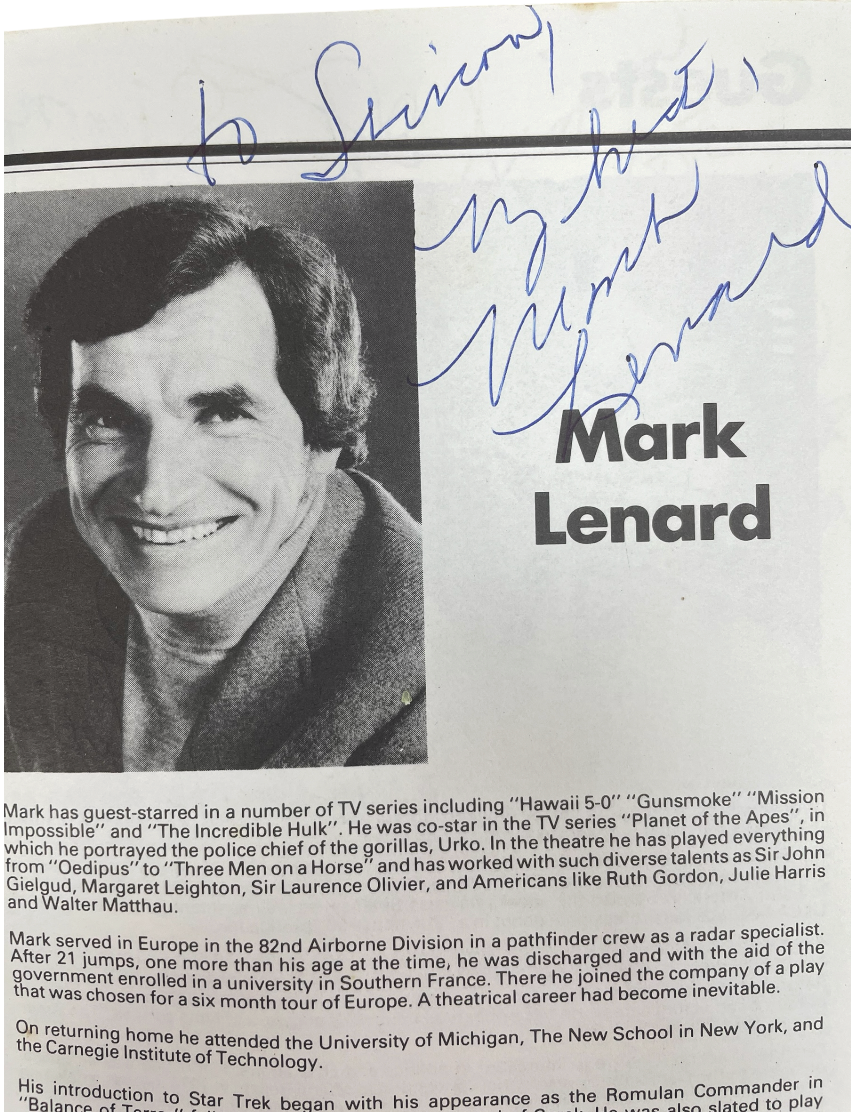 Vintage 1981 Star Trek Aucon 81 Convention Program - Signed By Sulu, Uhura, Sarek, &amp; Yeoman Rand - Fantastic Condition Ultra Rare Item