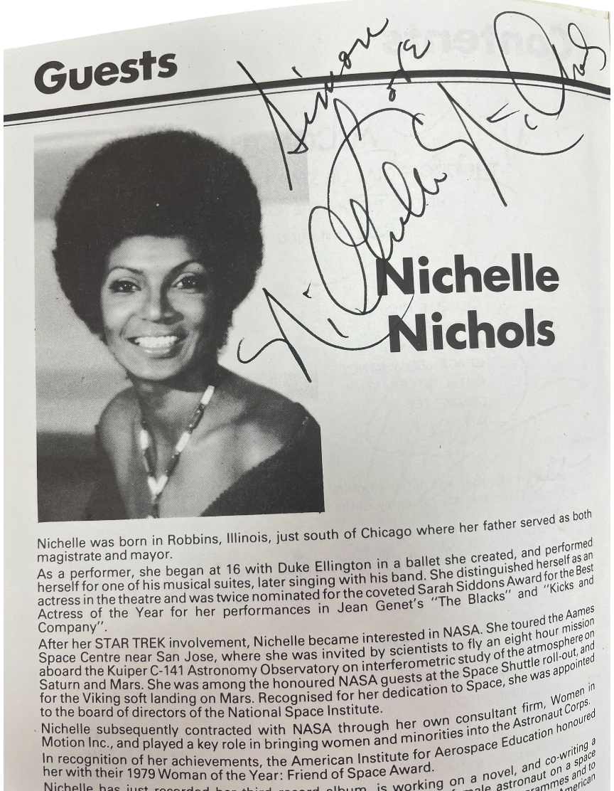 Vintage 1981 Star Trek Aucon 81 Convention Program - Signed By Sulu, Uhura, Sarek, &amp; Yeoman Rand - Fantastic Condition Ultra Rare Item
