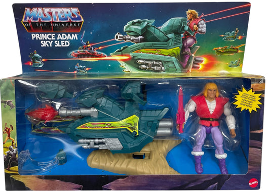 Mattel 2020 He-Man And The Masters Of The Universe Prince Adam With Sky Sled Vehicle - Brand New Ex Shop Stock