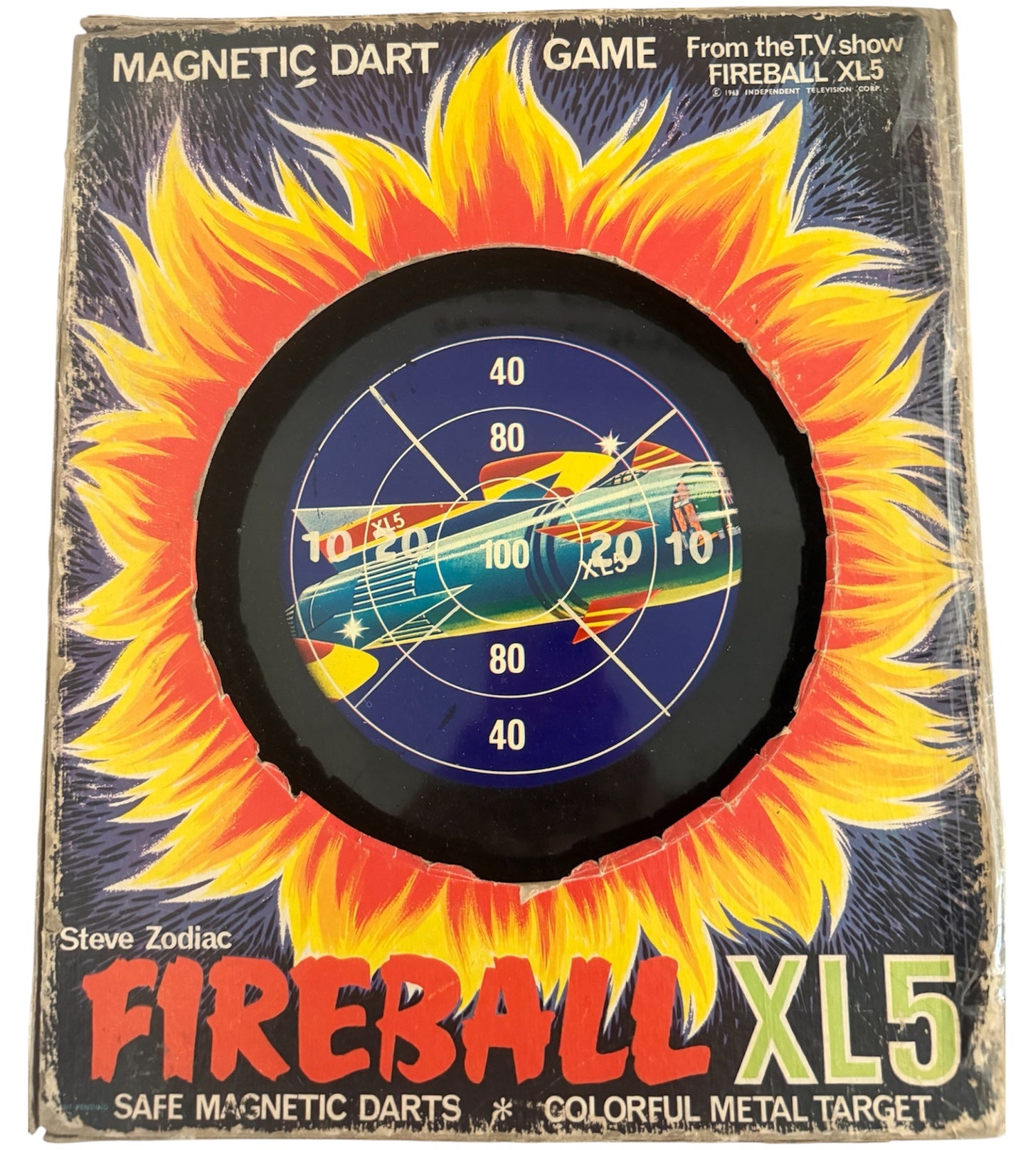Vintage 1963 Magic Wand Corp - Gerry Andersons Fireball XL5 Magnetic Dart Game - Good Condition - Complete In The Original Box