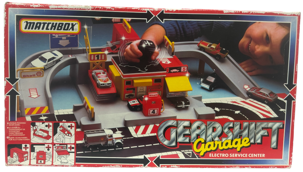 Vintage 1985 Matchbox Gearshift Garage - Electro Service Centre Vehicle Action Playset - Former Shop Counter Display Item
