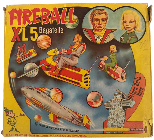 Vintage 1963 Louis Marx Gerry Andersons Fireball XL5 Bagatelle Pin Ball Game - Fantastic Condition - Complete In The Original Box