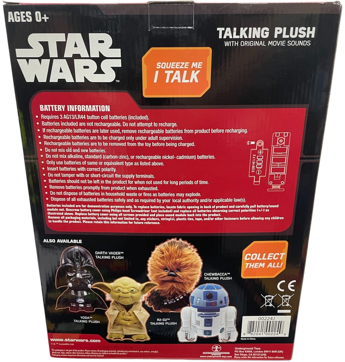 Disney 2015 Star Wars Jedi Master Yoda 15 Inch Talking Plush Toy With Original Movie Sounds - Brand New Factory Sealed Shop Stock Room Find