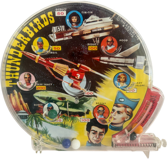 Vintage Louis Marx 1966 Gerry Andersons Thunderbirds Circular Bagatelle Pin Ball Game - Fantastic Condition In Working Condition