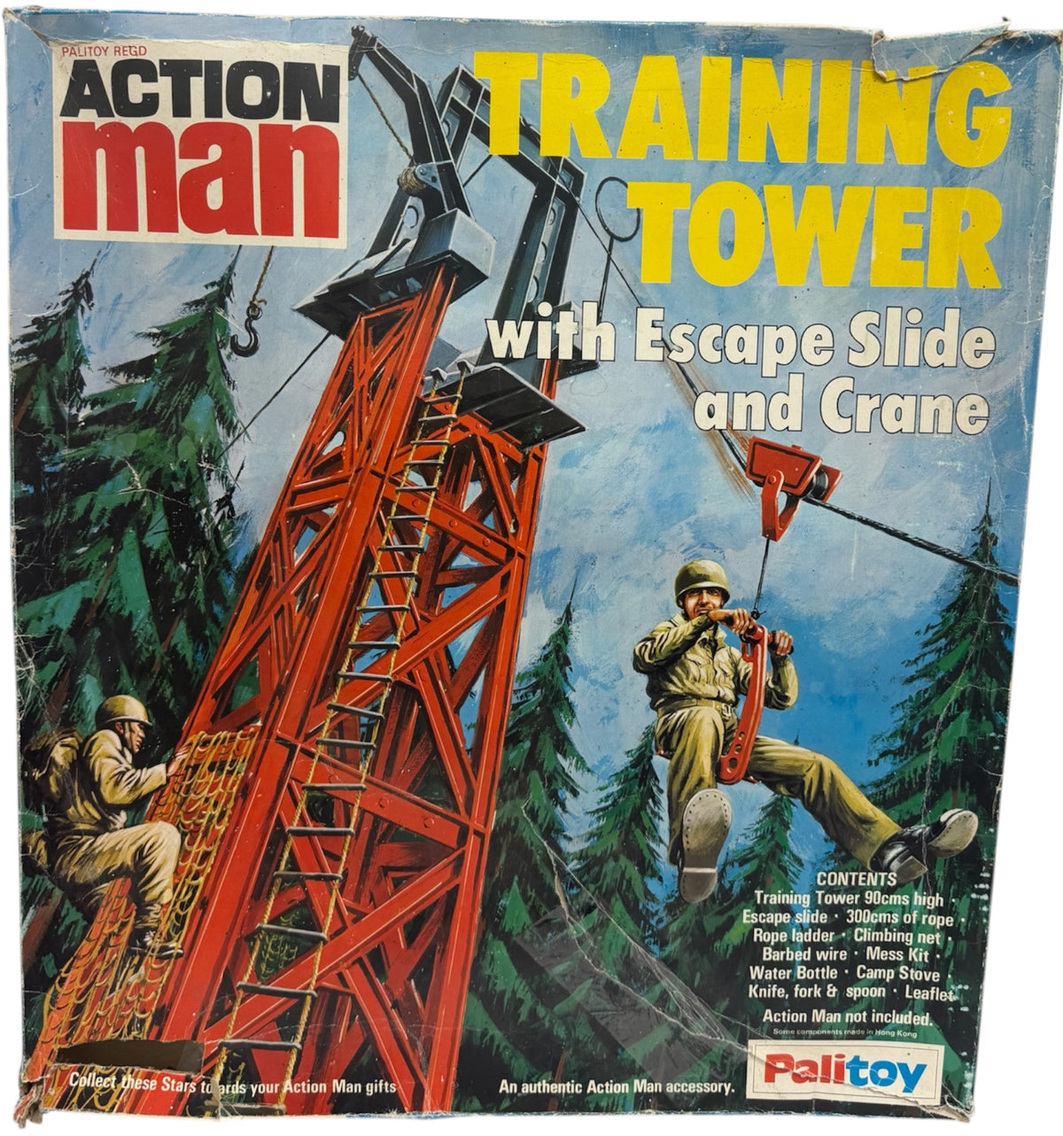 Vintage 1970's Palitoy - Action Man Training Tower With Escape Slide And Crane - Fantastic Condition In The Original Box