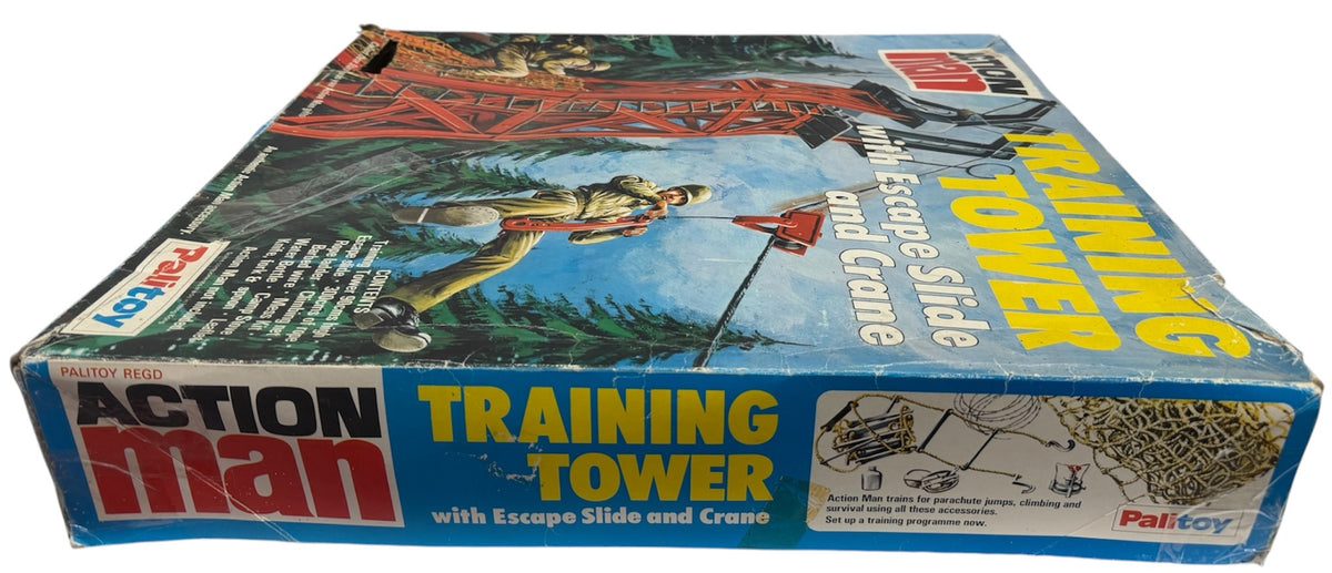 Vintage 1970's Palitoy - Action Man Training Tower With Escape Slide And Crane - Fantastic Condition In The Original Box