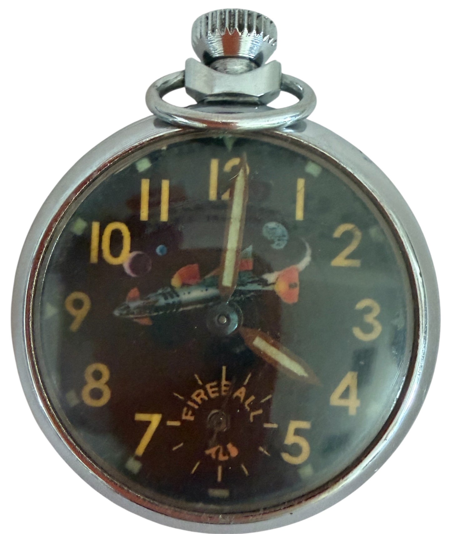 Vintage Gerry Andersons Fireball XL5 Novelty Pocket Watch - In Working Condition - Ultra Rare