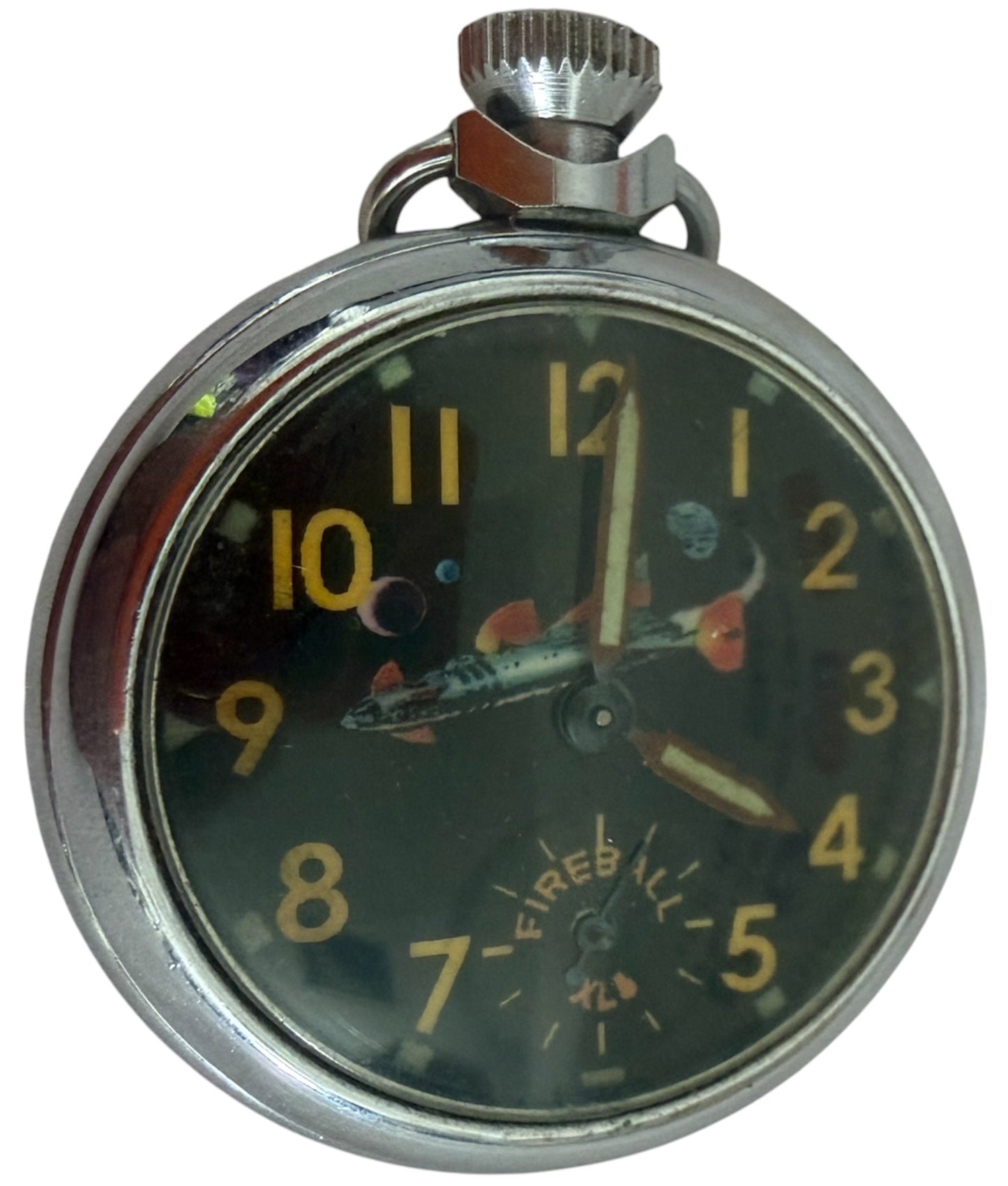 Vintage Gerry Andersons Fireball XL5 Novelty Pocket Watch - In Working Condition - Ultra Rare