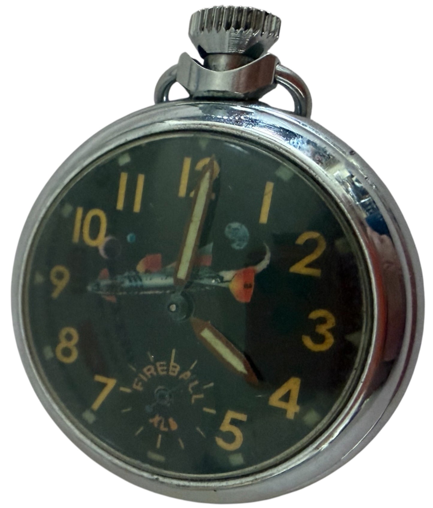 Vintage Gerry Andersons Fireball XL5 Novelty Pocket Watch - In Working Condition - Ultra Rare