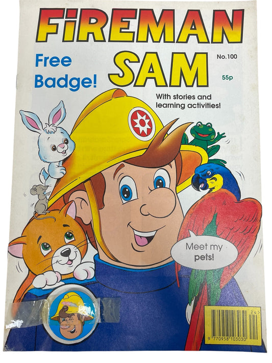 Vintage Redan Company 1993 - Fireman Sam Comic Issue No. 100 1993 With Free Fireman Sam Gift- Unsold Shop Stock (6.5 Grade)
