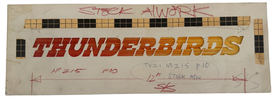 Vintage 1969 Gerry Andersons Thunderbirds Comic Strip Header Original Stock Artwork For TV21 Comic From issue No. 215 Onwards