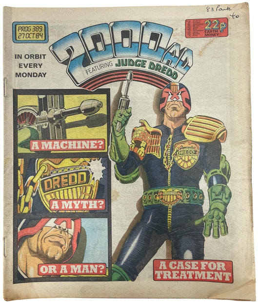 Vintage IPC Magazines 1984 - 2000 AD Featuring Judge Dredd Prog 389 Comic 27th October 1984 - Rare Copy - Ex Shop Stock (5.0 Grade)