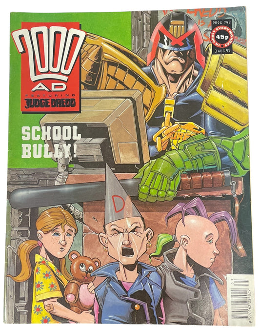 Vintage Fleetway Publications 1991 - 2000 AD Featuring Judge Dredd Prog 742 Comic 3rd August 1991 - Rare Copy - Ex Shop Stock (7.5 Grade)