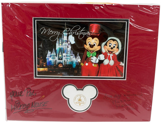Vintage 1999 Walt Disney World Where Dreams Come True - Merry Christmas Framed Print Signed By Mickey &amp; Minnie Mouse - Mint &amp; Sealed