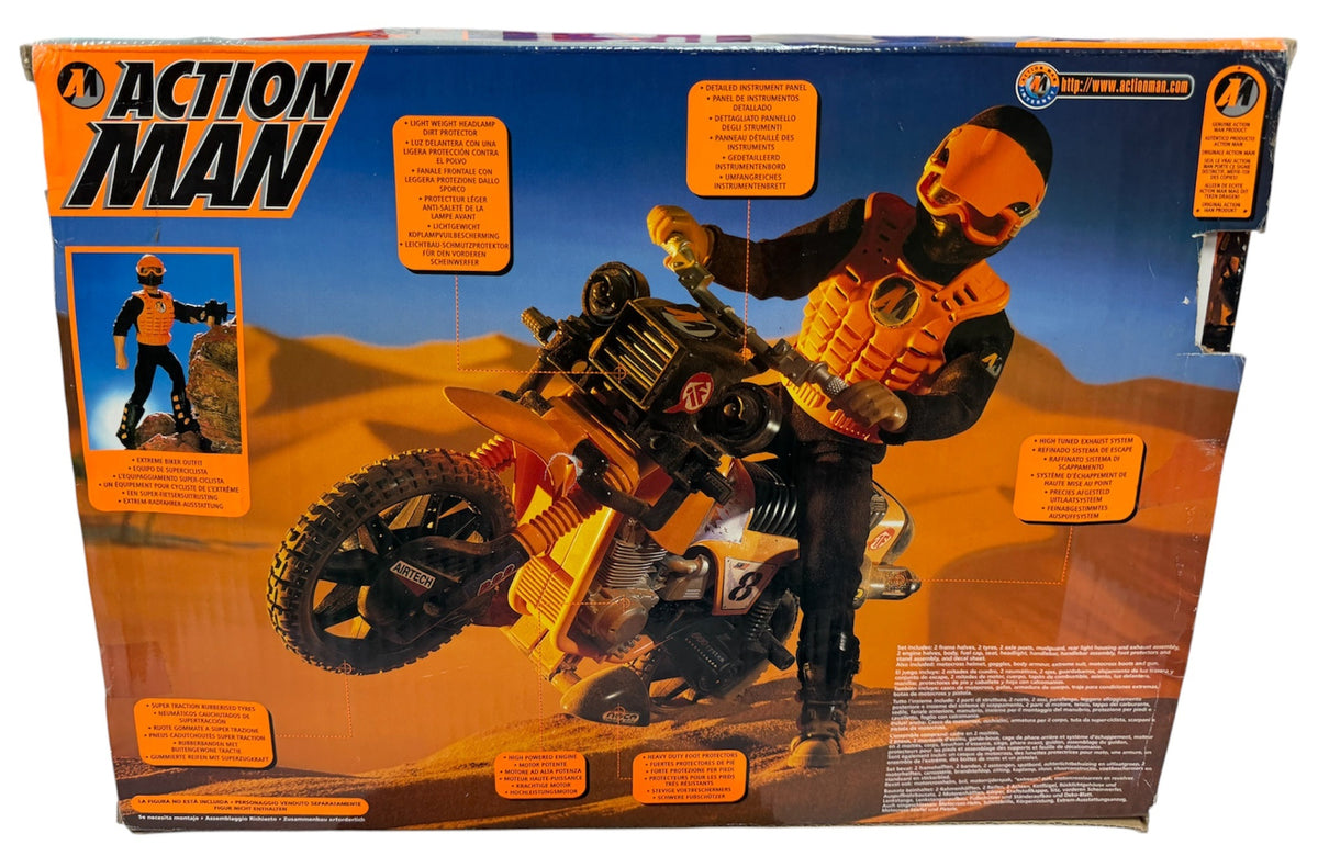 Vintage 1996 Action Man SUPER X DIRT BIKE Motocross Set - Rare Shop Counter Display Condition!