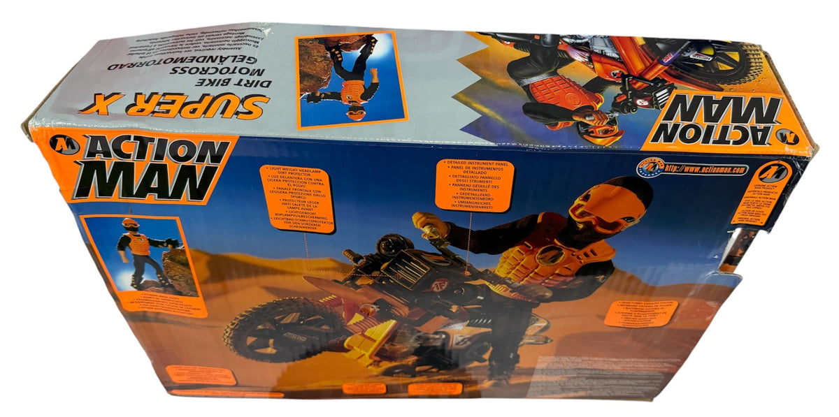 Vintage 1996 Action Man SUPER X DIRT BIKE Motocross Set - Rare Shop Counter Display Condition!