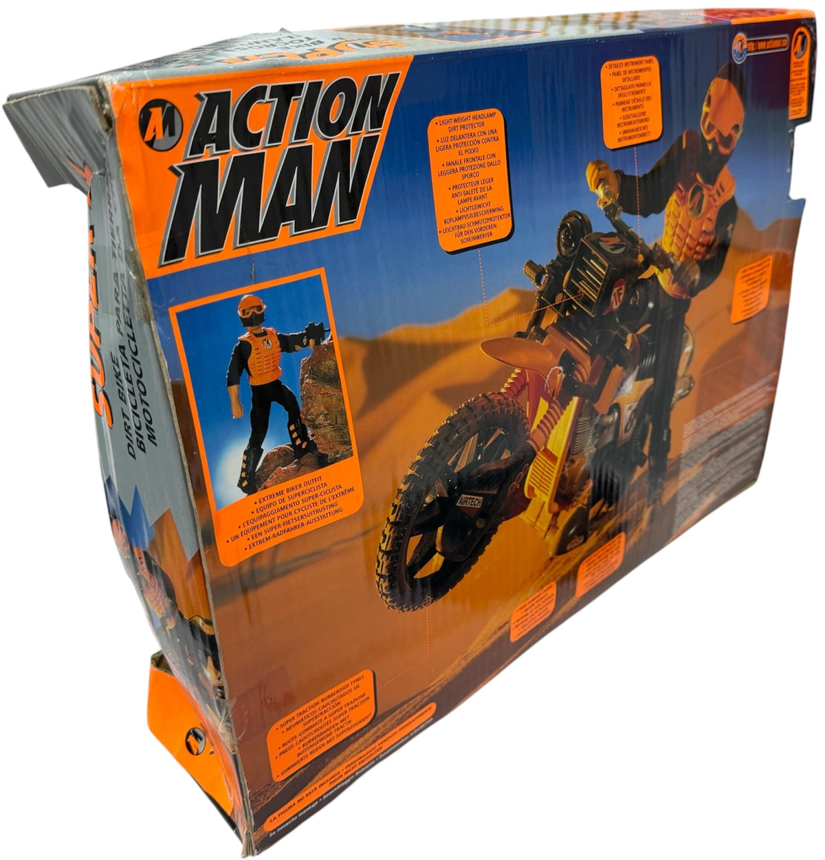 Vintage 1996 Action Man SUPER X DIRT BIKE Motocross Set - Rare Shop Counter Display Condition!