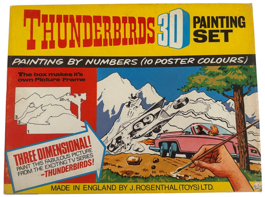 Vintage 1964 Gerry Andersons Thunderbirds JR21 3D Painting Set Number 2 - Thunderbird 1 Blasts Off By J Rosenthal Toys Ltd - Unused In The Original Box - Ex Shop Stock