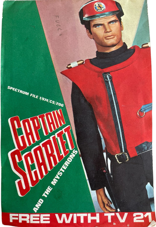 Vintage Gerry Andersons 1968 Ultra Rare Captain Scarlet And The Mysterons Spectrum File Sticker Book - Issued Free With TV21 Magazine