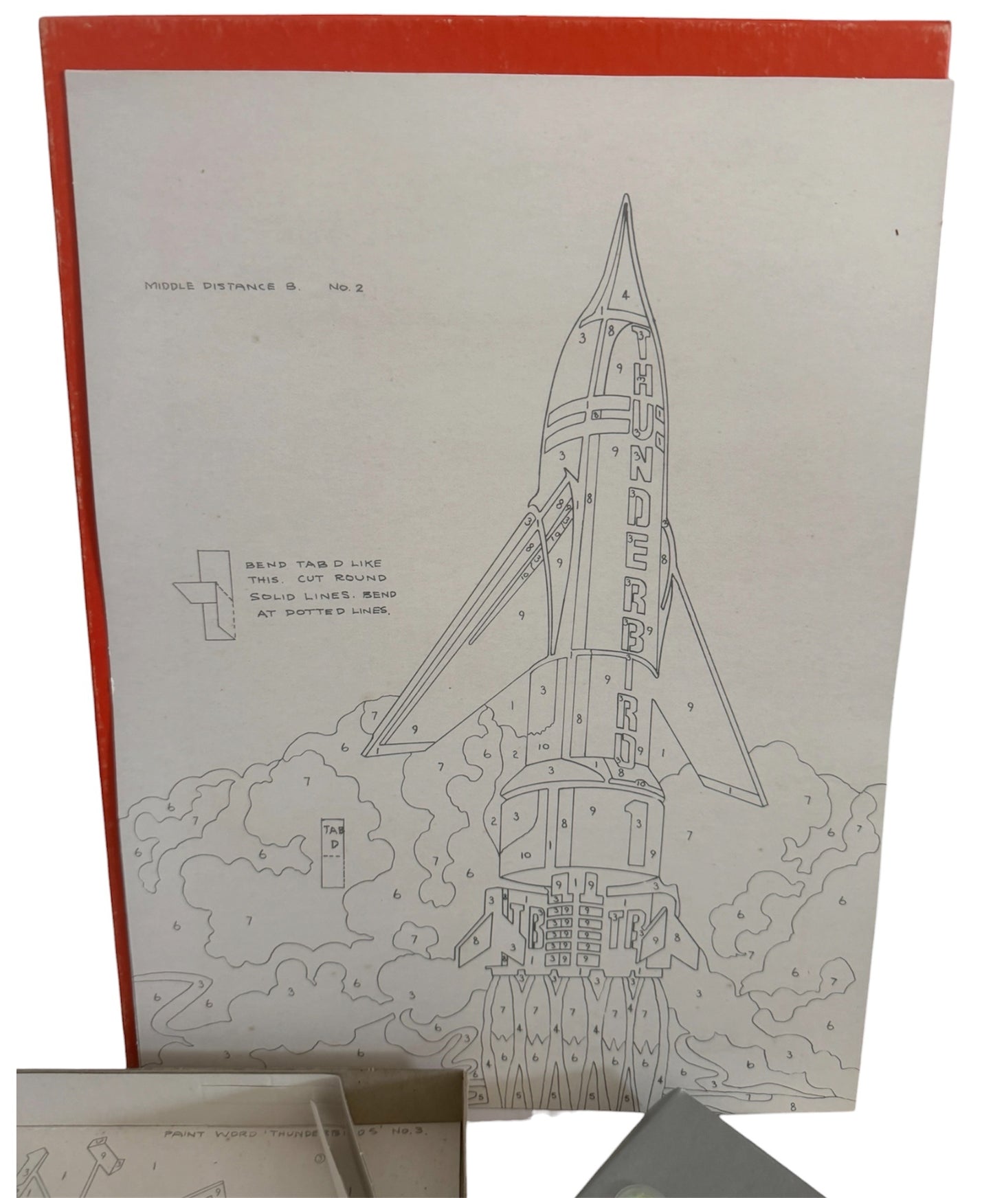 Vintage 1964 Gerry Andersons Thunderbirds JR21 3D Painting Set Number 2 - Thunderbird 1 Blasts Off By J Rosenthal Toys Ltd - Unused In The Original Box - Ex Shop Stock