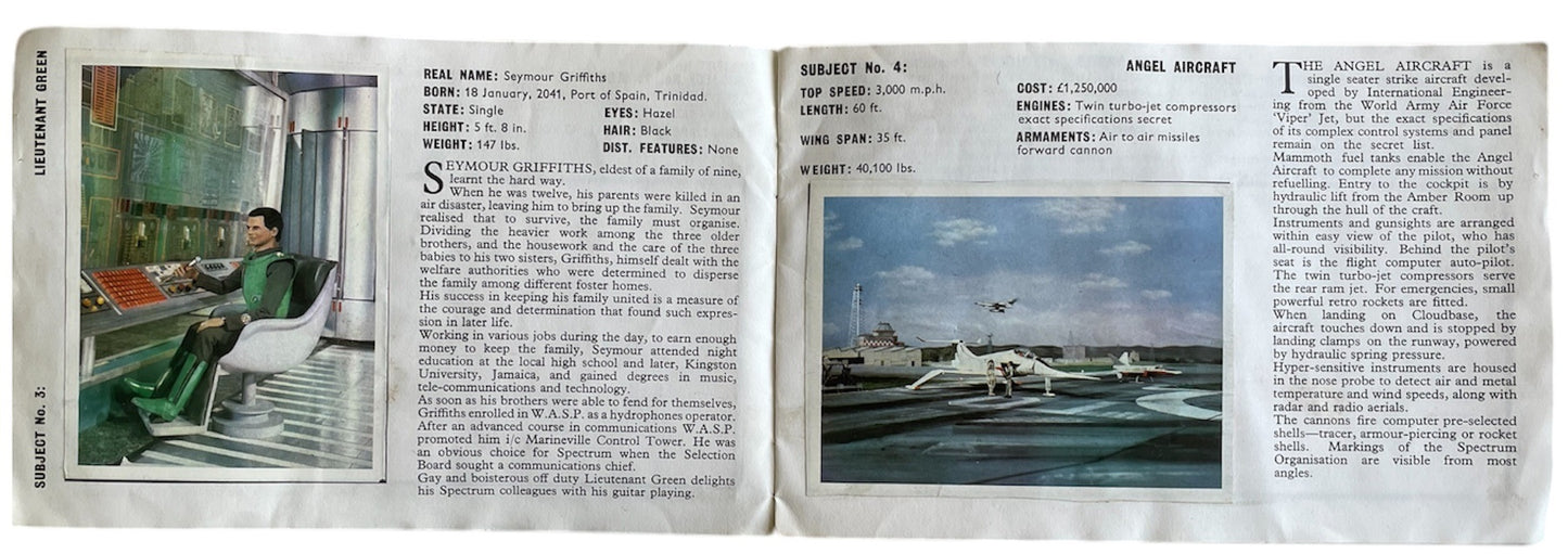 Vintage Gerry Andersons 1968 Ultra Rare Captain Scarlet And The Mysterons Spectrum File Sticker Book - Issued Free With TV21 Magazine