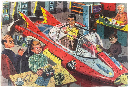 Vintage 1961 Tower Press - Gerry Andersons Supercar 140 Piece Jigsaw Puzzle No. 3664 Preparing For Rake-Off - 100% Complete In The Original Box