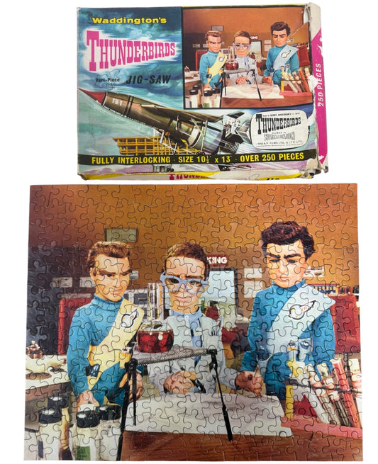 Vintage 1965 Waddingtons - Gerry Andersons Thunderbirds 250 Piece Jigsaw Puzzle No. 925 Brains In His Laboratory - 100% Complete In The Original Box.