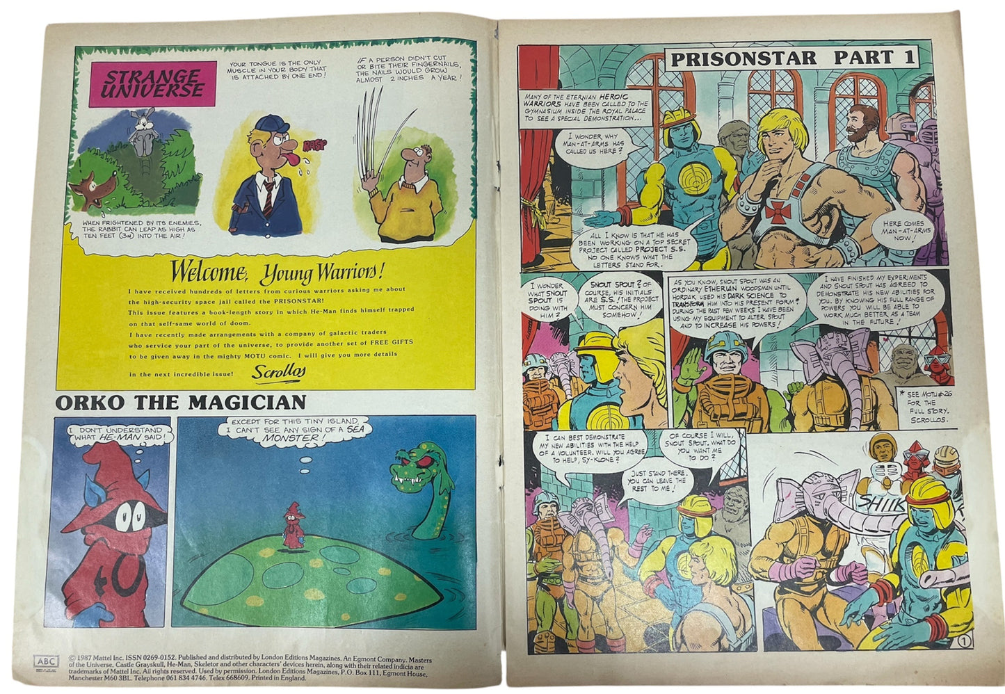 Vintage Mattel 1987 - Masters Of The Universe Fortnightly Comic Issue No.44 1987 - Rare Copy In Very Good Condition - Ex Shop Stock (3.5 Grade)