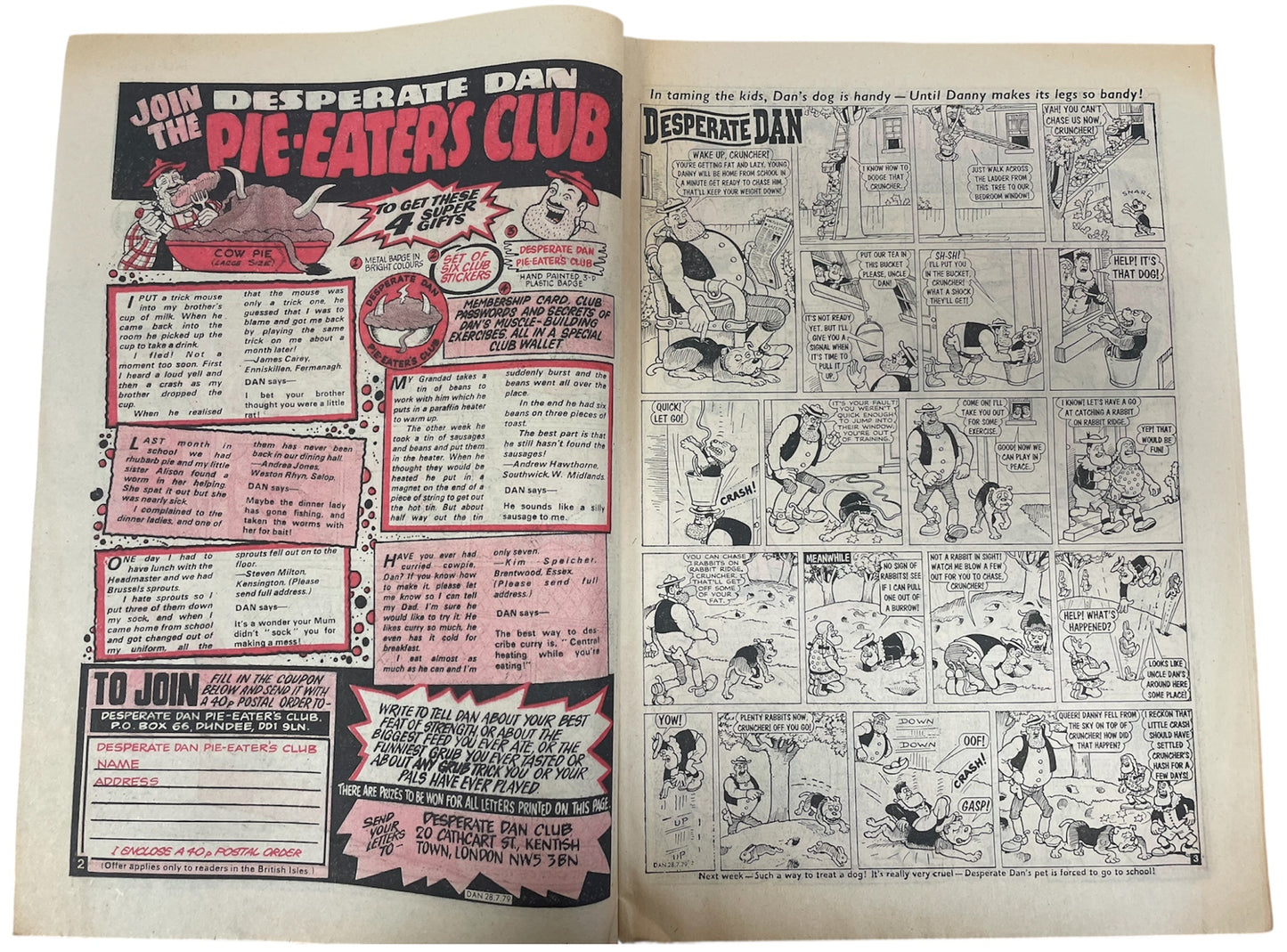 Vintage 1979 The Dandy Weekly Boys And Girls Comic Issue No. 1966 July 28th 1979 By D C Thompson &amp; Co (3.5 Grade) - Ex Shop Stock