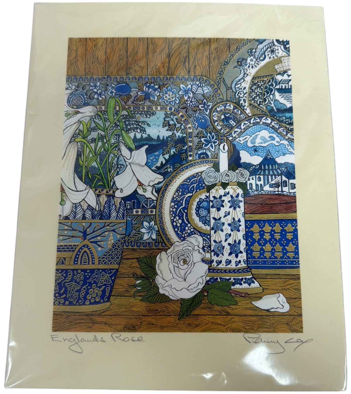 Vintage 1998 England's Rose Print By Penny Lay - A Personal Dedication To Princess Diana - New Sealed