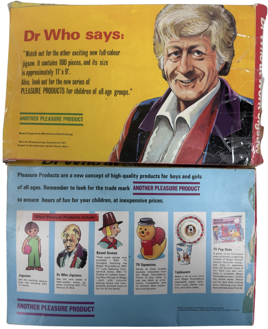 Vintage Pleasure Products 1972 2 x Doctor Who 100 Piece Jigsaw Puzzles No. 2 Featuring Jon Pertwee in The Dr At Work - Both Incomplete