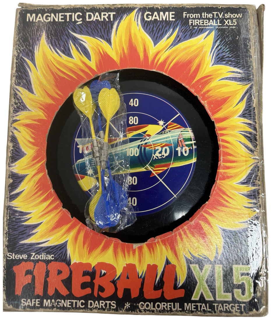 Vintage 1963 Magic Wand Corp - Gerry Andersons Fireball XL5 Magnetic Dart Game - Good Condition - Complete In The Original Box