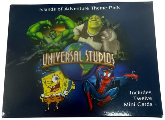 Vintage 2004 Universal Studios Islands Of Adventure Theme Park - Set Of 12 Mini Collector Cards - Mint In Pack