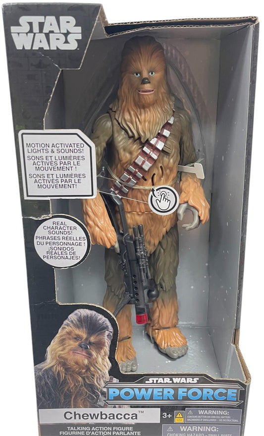 Disney Star Wars Power Force 2022 11" Electronic Talking Chewbacca Action Figure With Motion Activated Lights & Sounds - Factory Sealed