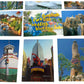 Vintage 2004 Universal Studios Islands Of Adventure Theme Park - Set Of 12 Mini Collector Cards - Mint In Pack