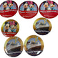 Vintage Walt Disney World &amp; Cruise Line Set Of 7 Discontinued Button Pin Badges - Happy Anniversary &amp; Magical Moments - Mint Unused Condition