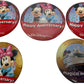 Vintage Walt Disney World &amp; Cruise Line Set Of 7 Discontinued Button Pin Badges - Happy Anniversary &amp; Magical Moments - Mint Unused Condition