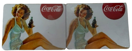 Vintage 2011 Coca-Cola 125th Year Anniversary Set Of Two Vintage Style Fridge Magnets - Ex Shop Stock