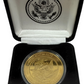 US Navy Challenge Coin "Enduring Freedom" Gold Plated Presentation Box Medallion - Mint Condition