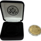 US Navy Challenge Coin "Enduring Freedom" Gold Plated Presentation Box Medallion - Mint Condition