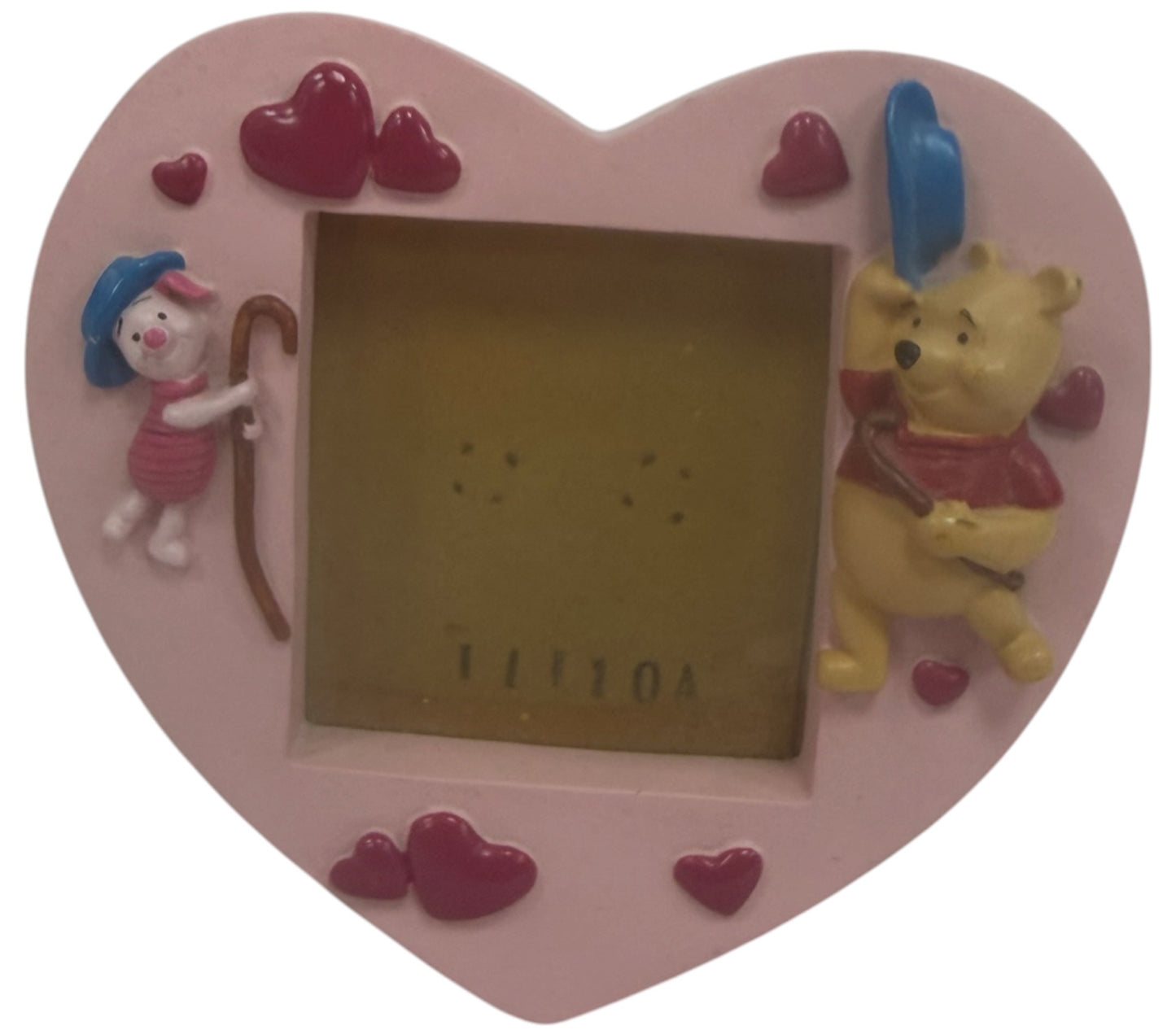 Vintage 1992 Disney Exclusive - Winnie The Pooh & Piglet Love Heart Mini Picture Frame