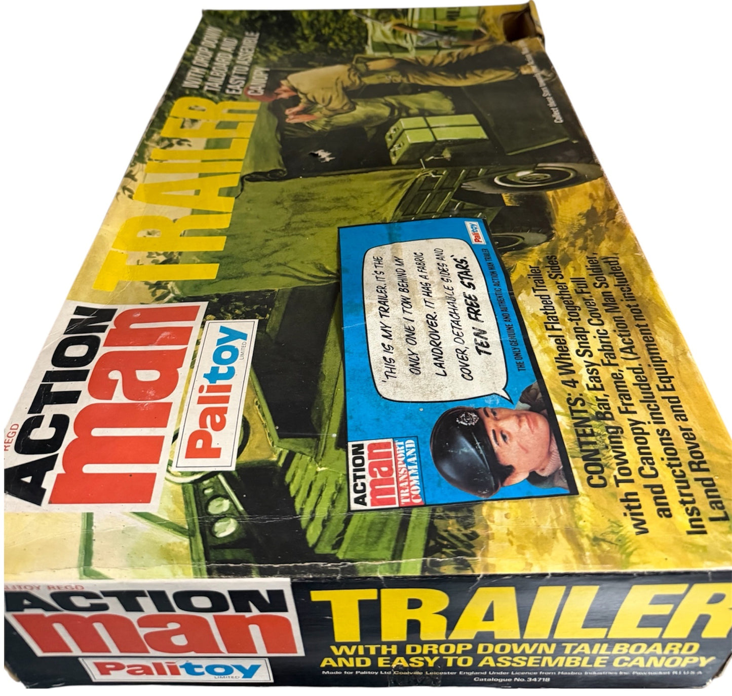 Vintage Palitoy 1975 Action Man Trailer With Drop Down Tailboard And Easy To Assemble Canopy - In The Original Box
