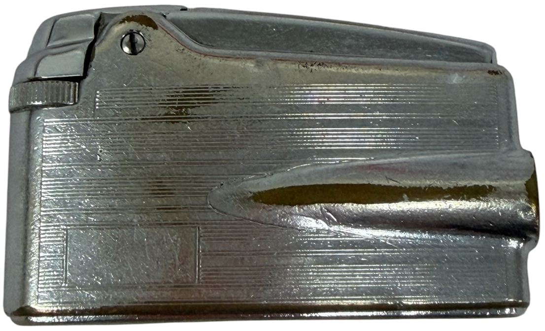 Vintage 1960'S Ronson Varaflame Butane Gas Lighter - Satin Chrome - Made In England - Great Spark - Good Condition