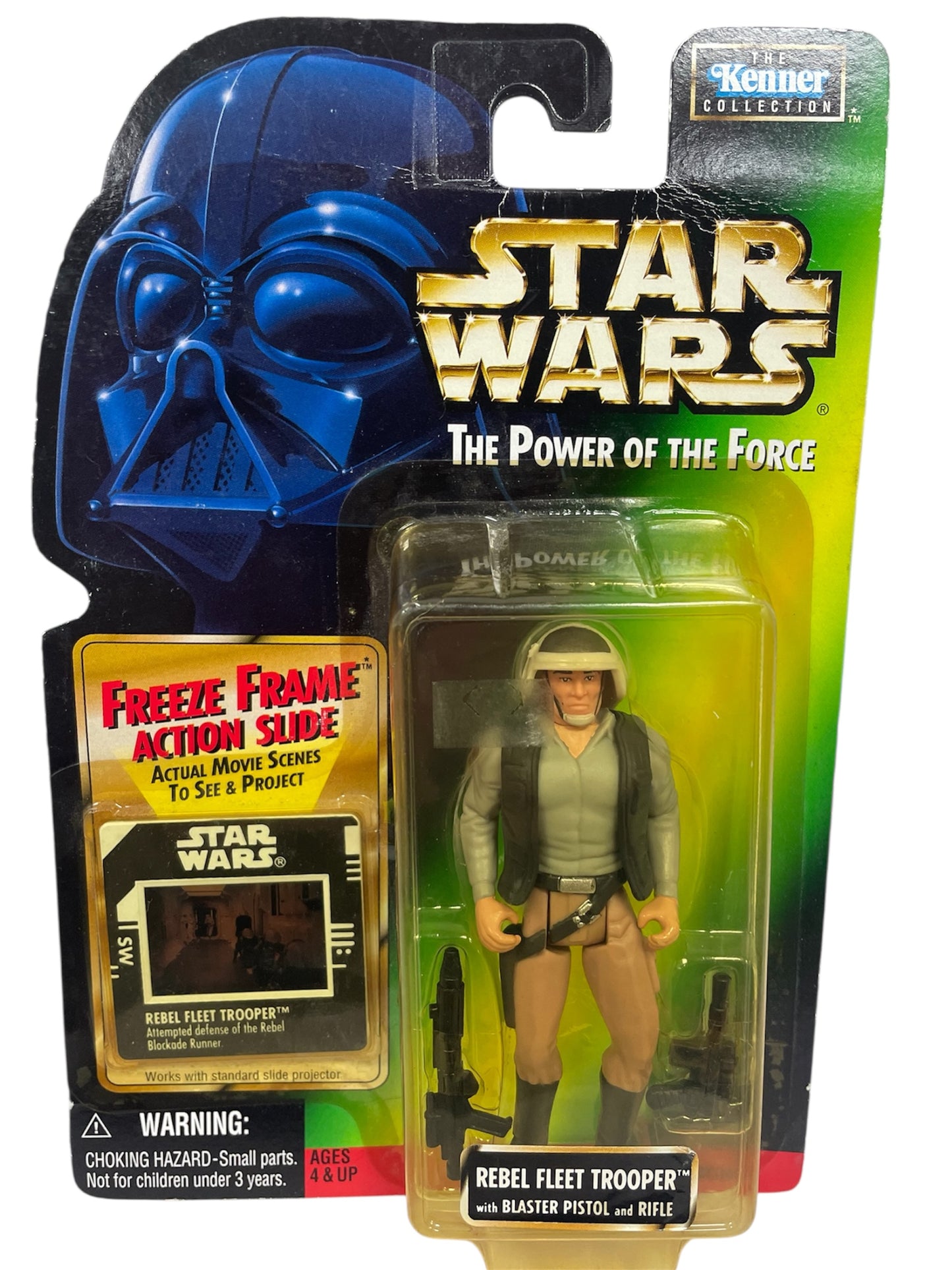 Vintage Star Wars 1997 The Power Of The Force Rebel Fleet Trooper Action Figure With Freeze Frame Movie Slide - Ex Shop Stock