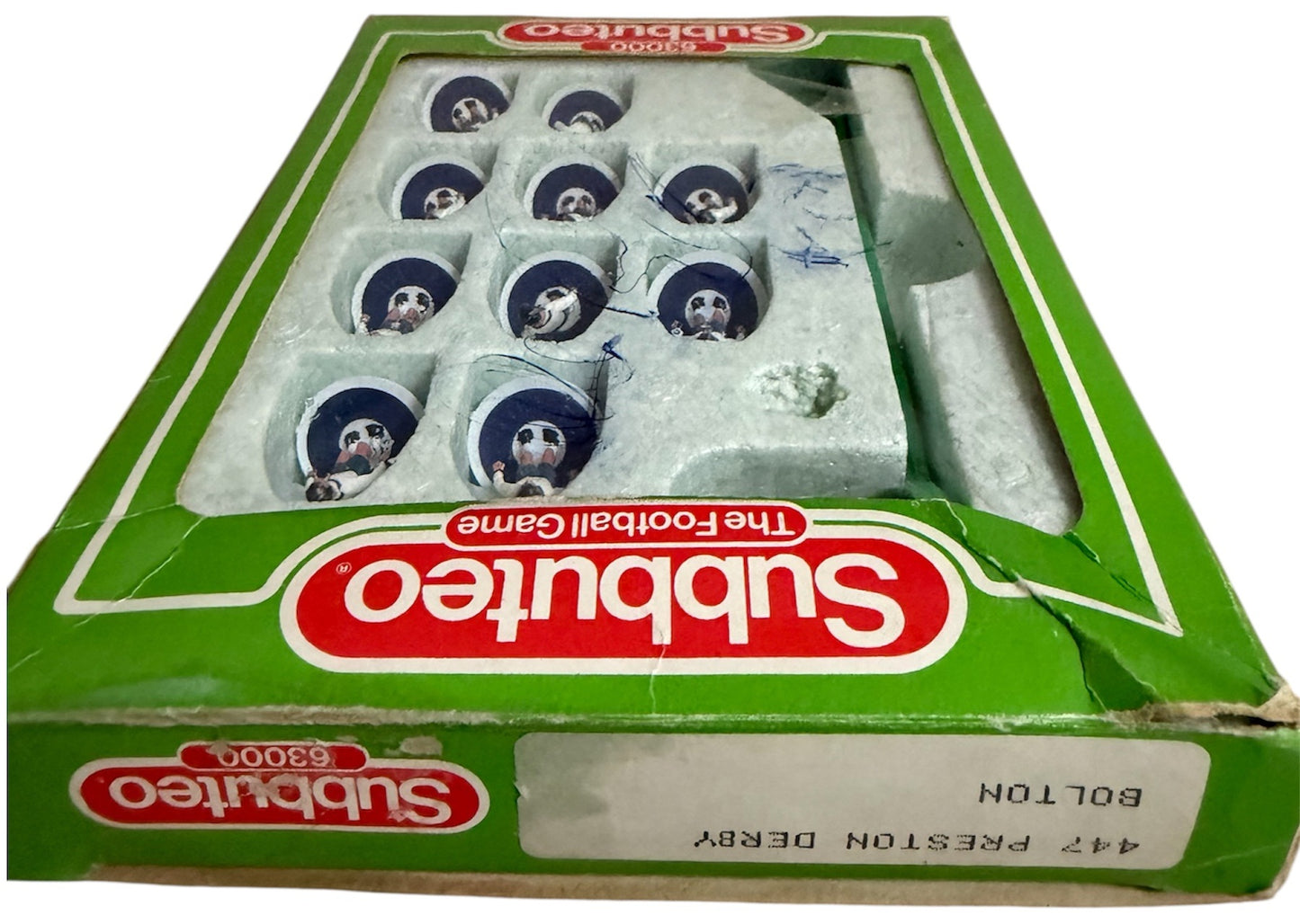 Vintage 1985 Subbuteo Table Soccer Football Game 447 Light Weights Tottenham Hotspur / Bolton Wanderers, Preston North End or Derby County Team Table Soccer .00 Scale Edition Fantastic Condition In The Original Box