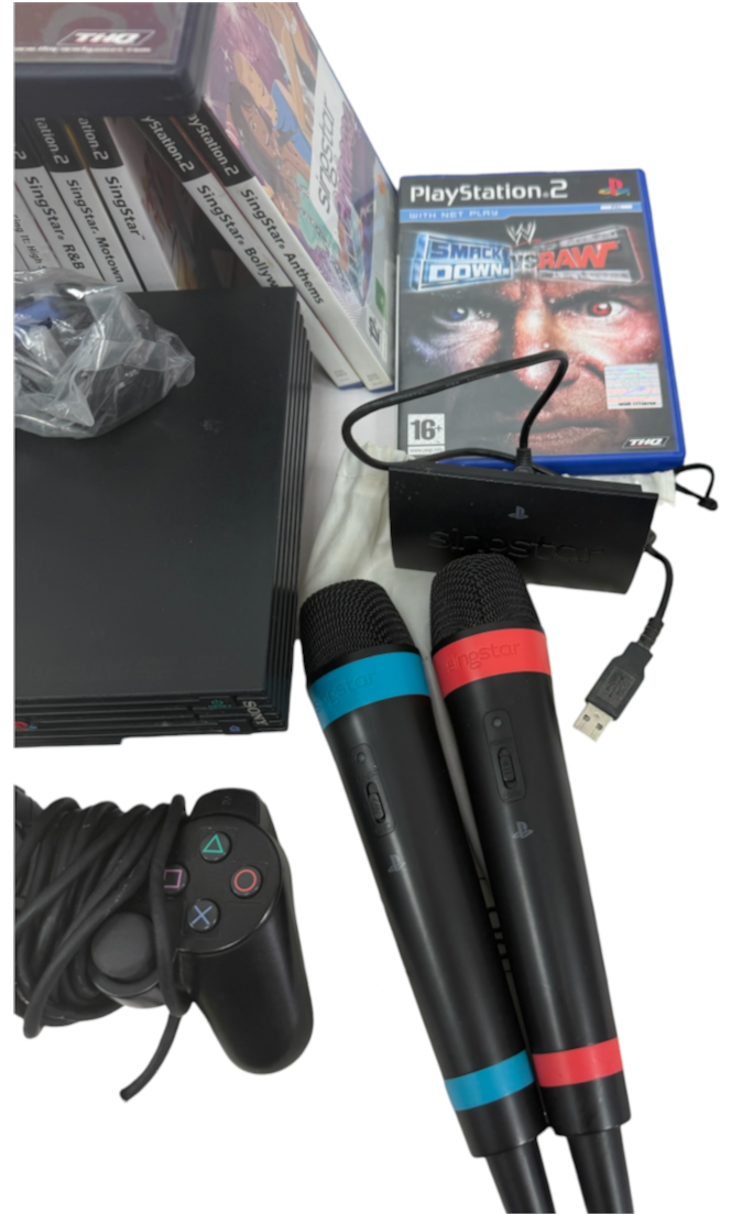 Vintage 2000 Sony Playstation 2 Games Console Bundle With Controllers, Games And More - Full Working Condition
