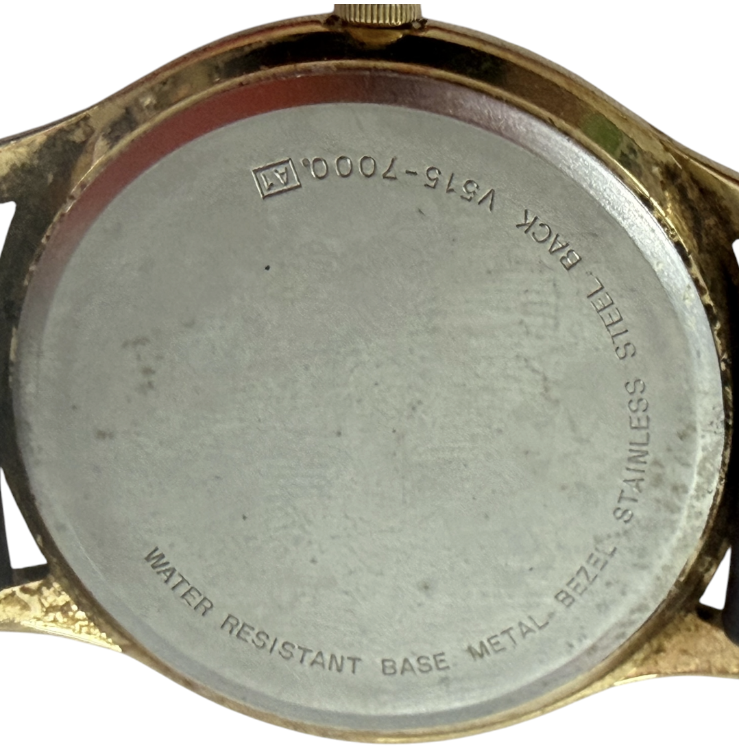 Vintage Lorus V515-7000 Mens Quartz Dress Watch Gold Tone Cream Dial 1988-1996 - Requires Replacement Battery