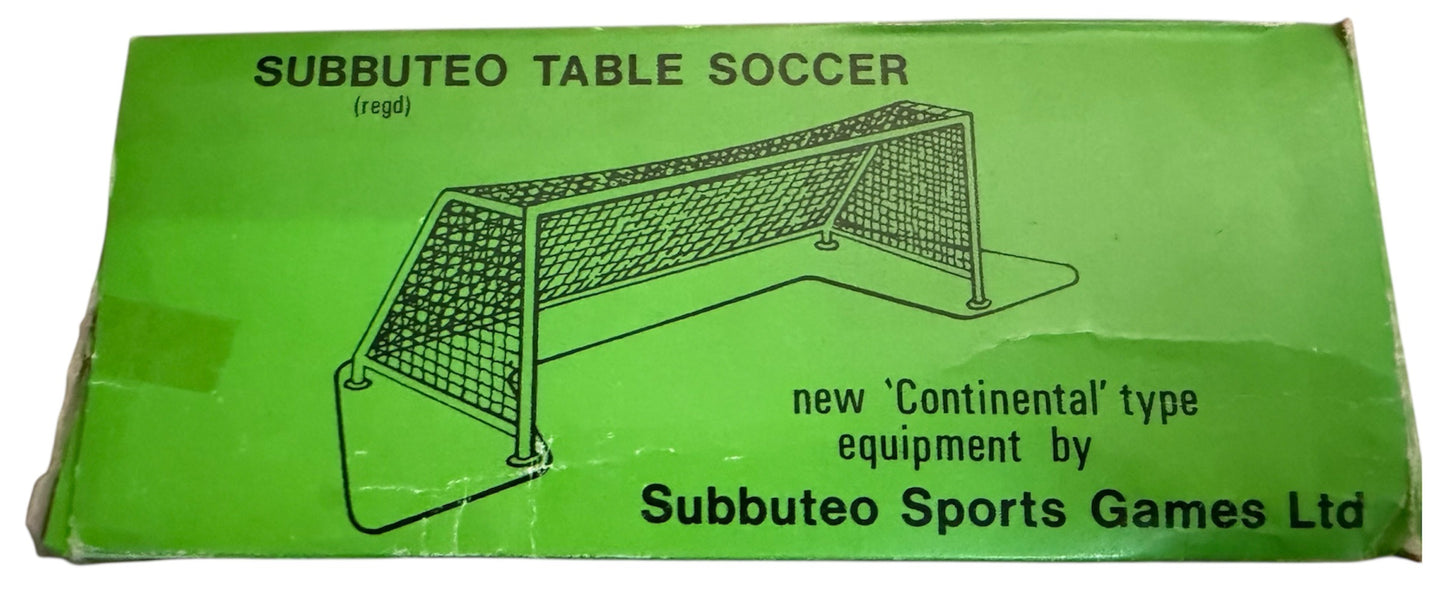 Vintage 1970 Subbuteo Table Soccer - New Continental Type Equipment - 2 New Type Goals - Fantastic Condition - In The Original Box