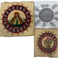 Vintage 2000 The Mayan Calendar Set Of Two On Suede Leather With Instructions On How To Read - Ex Shop Stock