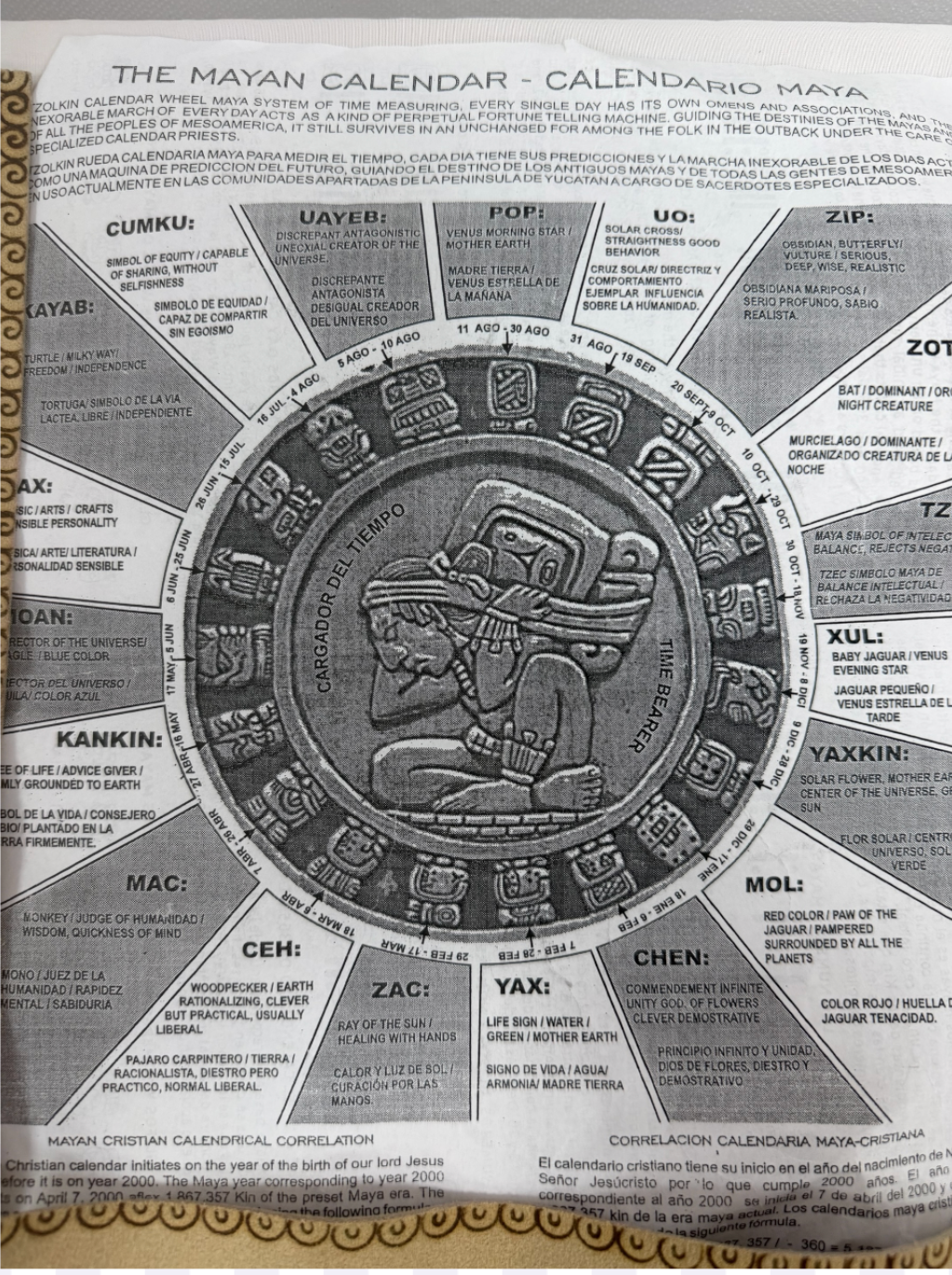 Vintage 2000 The Mayan Calendar Set Of Two On Suede Leather With Instructions On How To Read - Ex Shop Stock